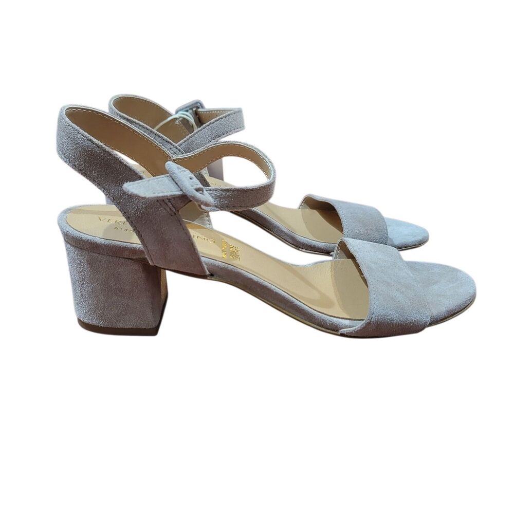 Verderosmarino Made Italy Suede Block Heel Sandals Beige EU 39 NWT